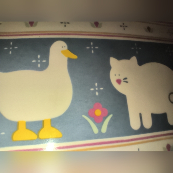 Vintage Country Kitchen Goose & Cat Ceramic double sided Napkin holder - Picture 2 of 9